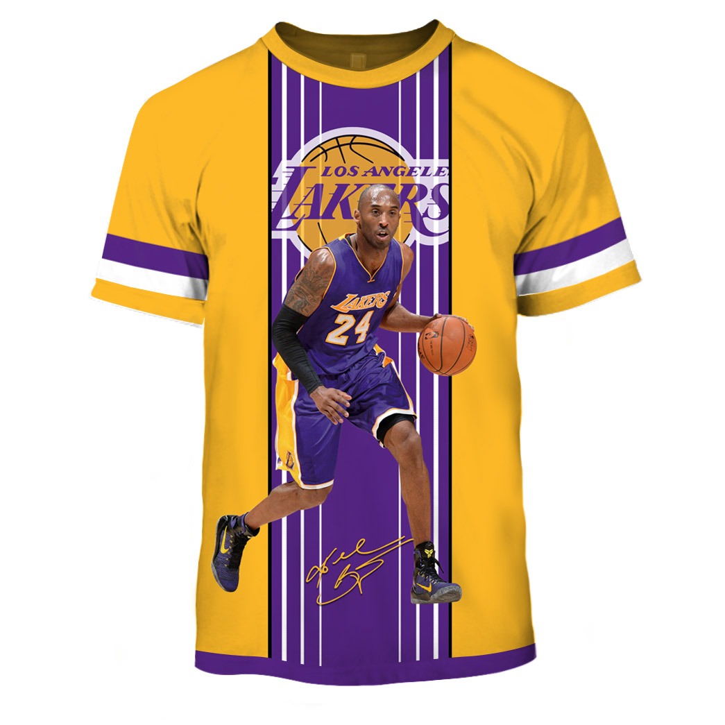 24 Los Angeles Lakers Polo Kobe Bryant 8 All Over Print Shirt