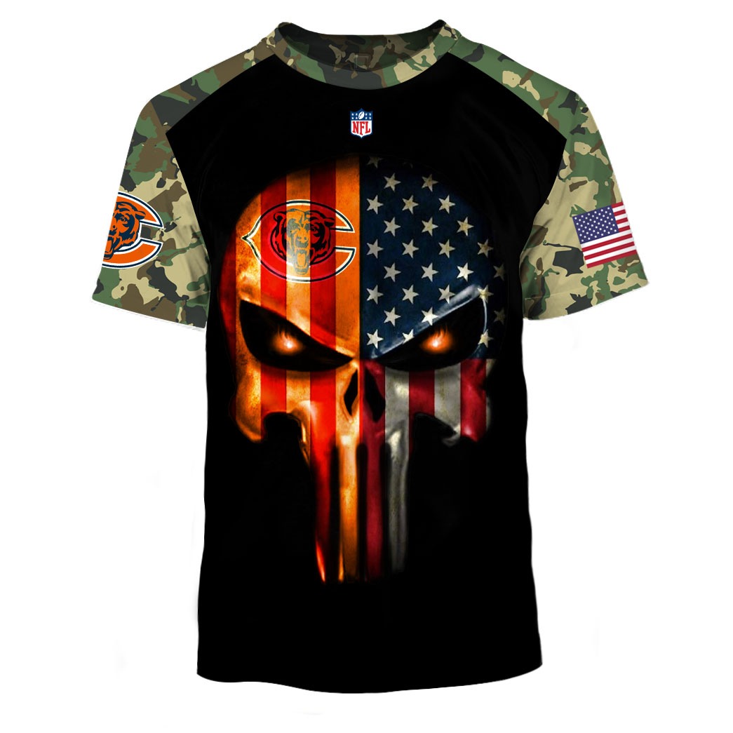 Personalized Chicago Bears Skull Camo 3D Shirt, Hoodie - LIMITED EDITION