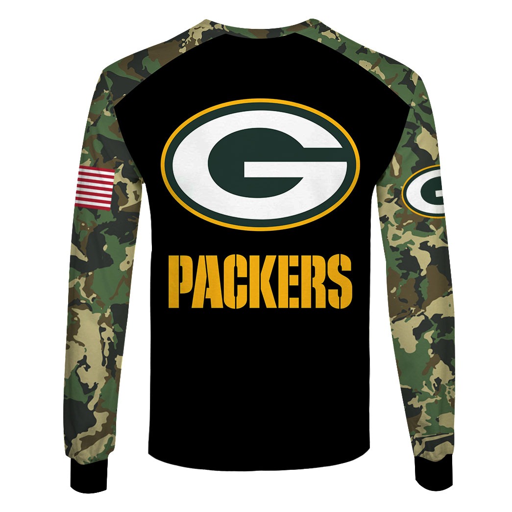 Green Bay Packers Camouflage Veteran 3D Polo Shirt - T-shirts Low Price