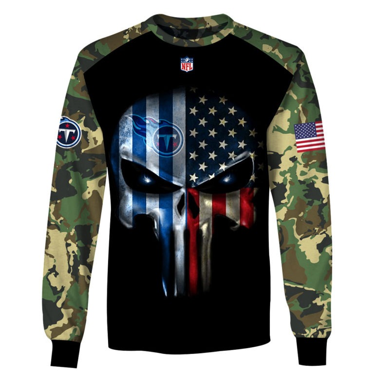 Tennessee Titans Army Camouflage American Flag Punisher Skull Limited ...