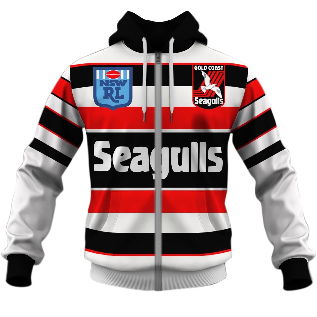 Personalized Gold Coast Seagulls 90s Away Vintage NSWRL / NRL - OldSchoolThings - Personalize Your Own New & Retro Sports Jerseys, Hoodies, T Shirts