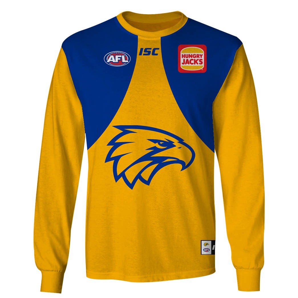 AFL West Coast Eagles Mens Long Sleeve T-shirt Tee, sizes S XL 3XL