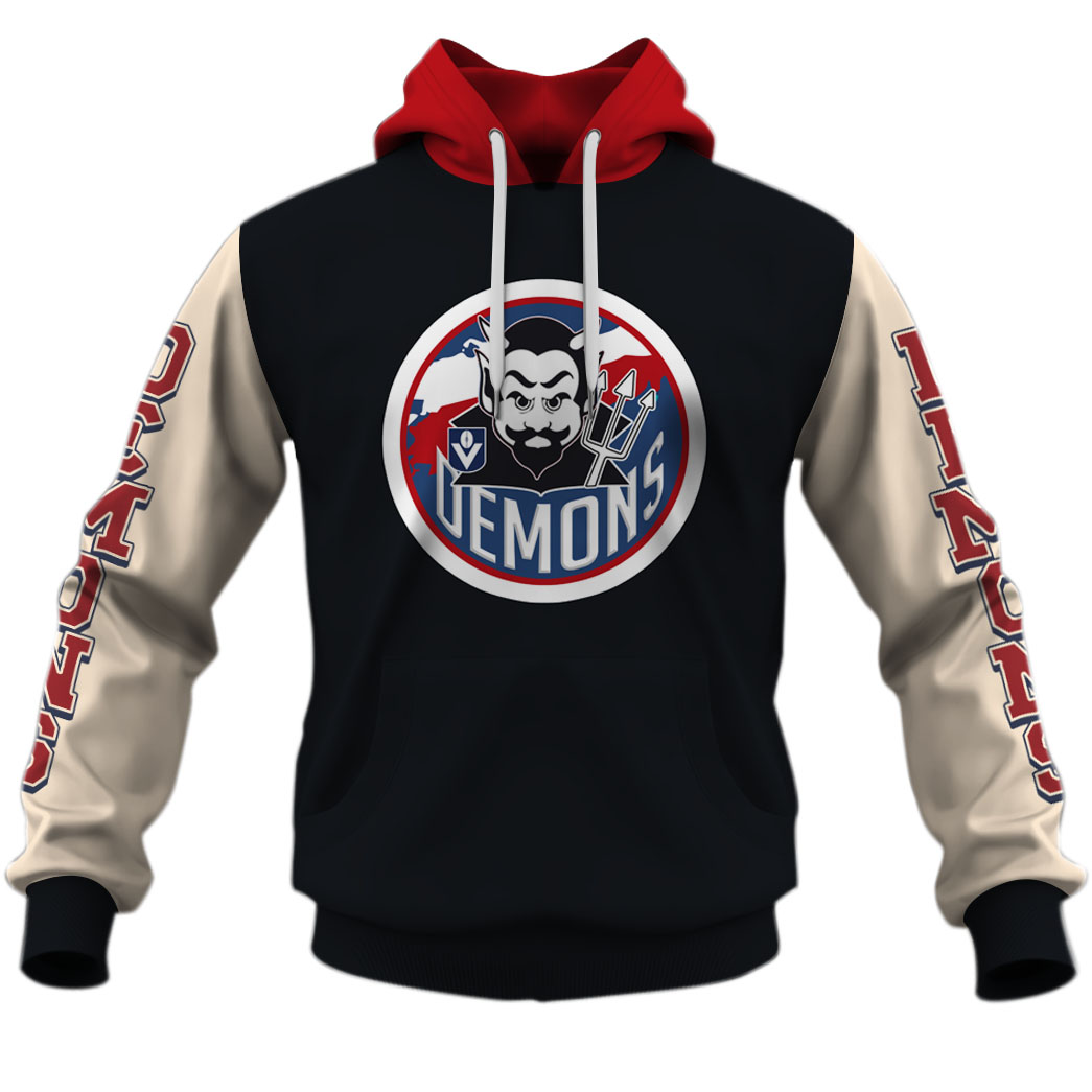 Personalise AFL Melbourne Demons Vintage Retro Hoodie Shirt OldSchoolThings Personalize Your Own New Retro Sports Jerseys Hoodies T Shirts