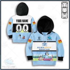 Personalise NRL Cronulla-Sutherland Sharks x Bluey Jersey FOR KID