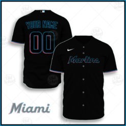 Personalize MLB Miami Marlins 2020 Alternate Jersey - Black