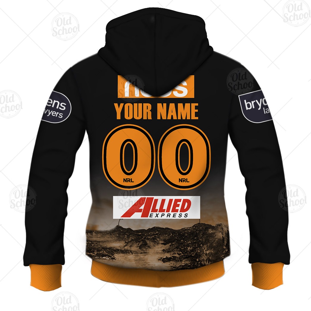 NRL Wests Tigers Custom Name Number 2021 ANZAC Day Jersey Pullover Hoodie