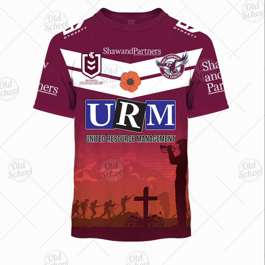 Custom Name Manly-Warringah Sea Eagles Aboriginal Anzac - Rugby Team  Baseball Jerseys Shirt