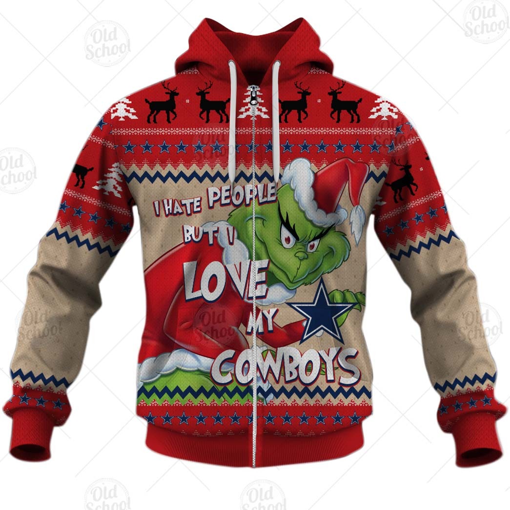 Dallas Cowboys NFL Christmas Grinch I Hate People But I Love My