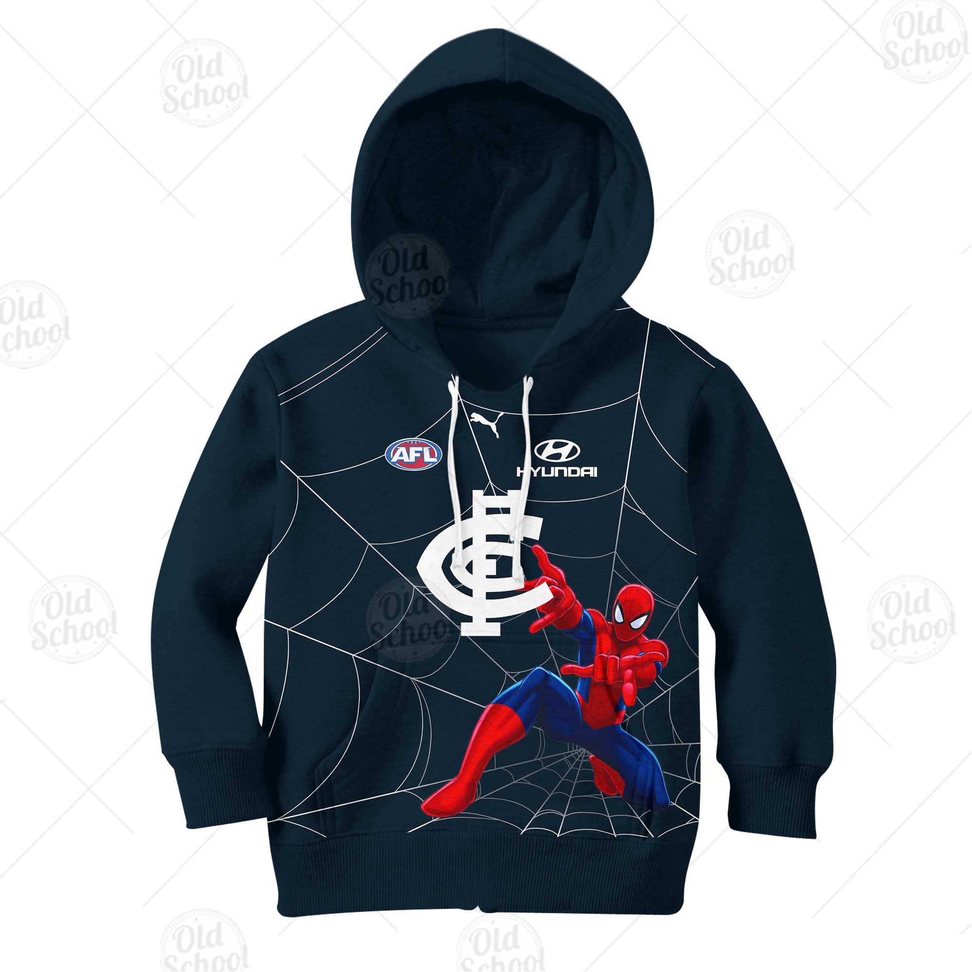 Personalise AFL Carlton Blues x Spiderman 2020 Jersey for Kids