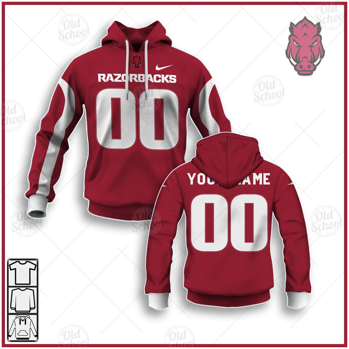 Personalized Arkansas Razorbacks NCAA Football FBS Jersey - Cardinal