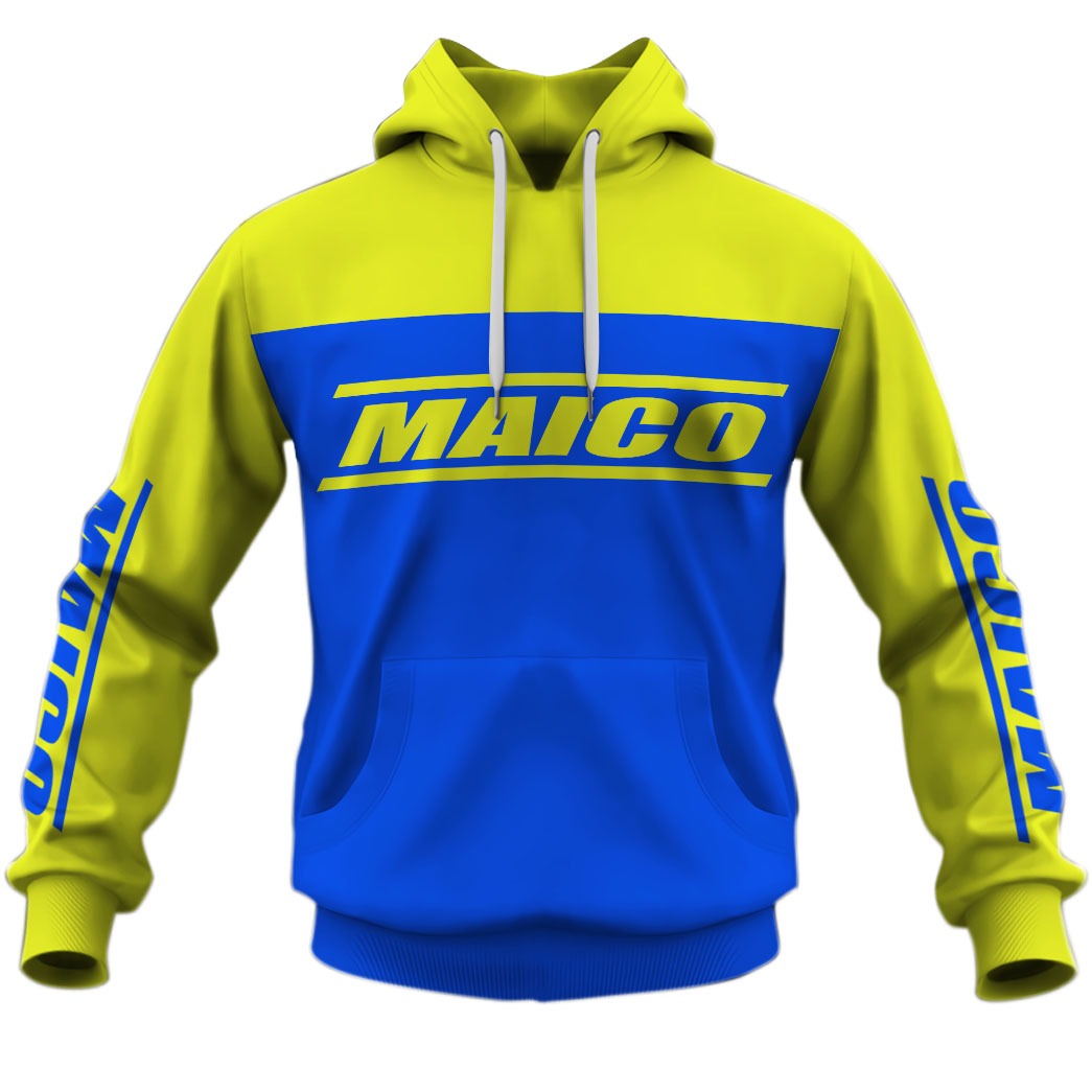 Vintage Style Blue Maico Motocross Jersey MX Enduro AHRMA motorcycle