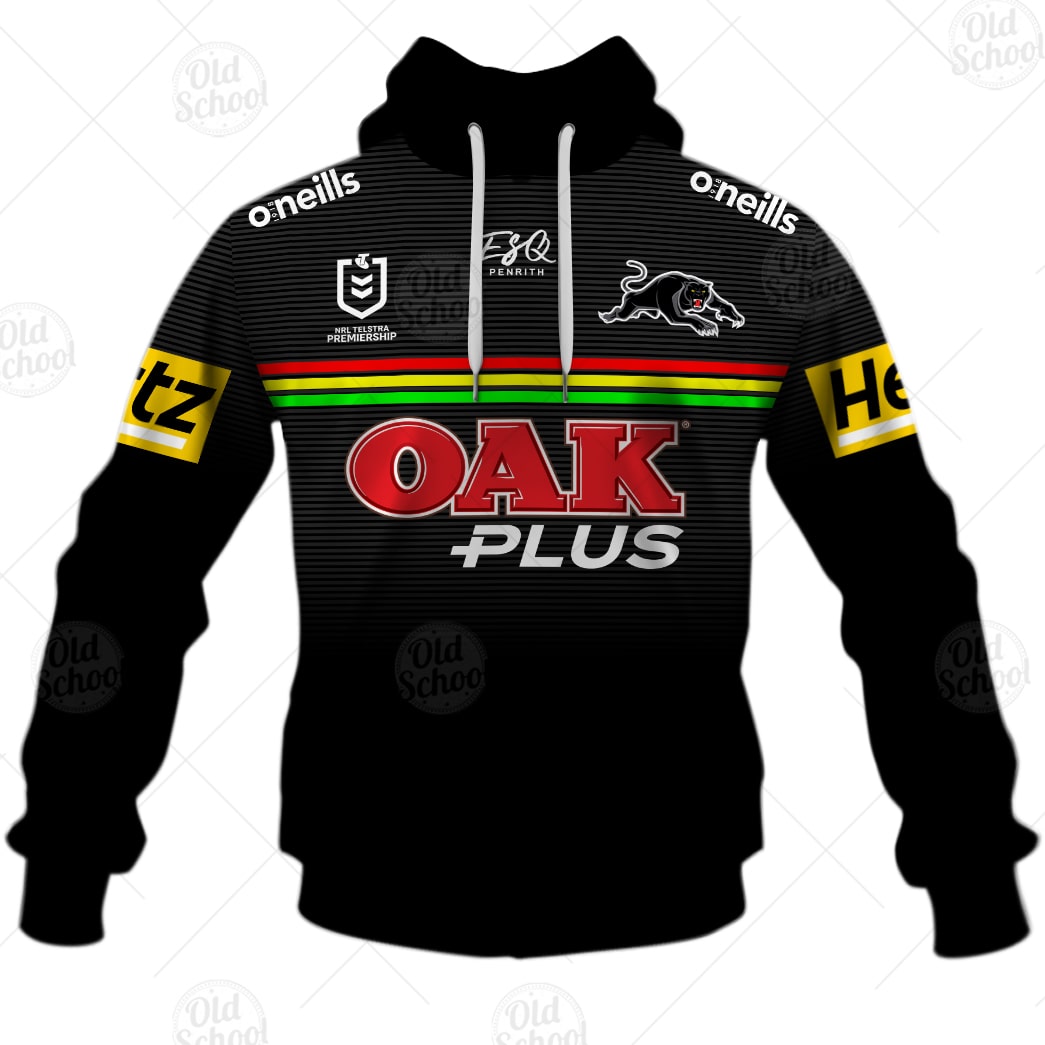 Personalized NRL Penrith Panthers Home Jersey Mix Flag Hoodie - Torunstyle