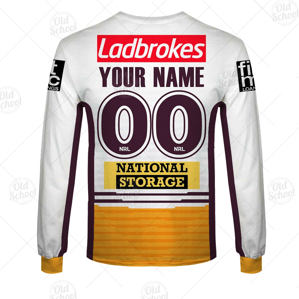 NRL Brisbane Broncos Custom Name Number 1992 Retro Jersey T-Shirt