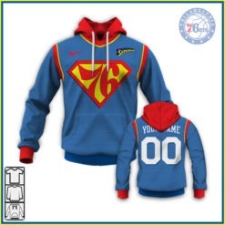 Personalize NBA Philadelphia 76ers x Superman DC Hero Jersey 2020