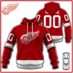 Personalized Detroit Red Wings Throwback Vintage NHL Home Jersey