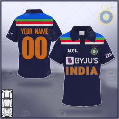 Personalise Indian Cricket Team 2021 Retro Jersey ODI T20 POLO for Kids