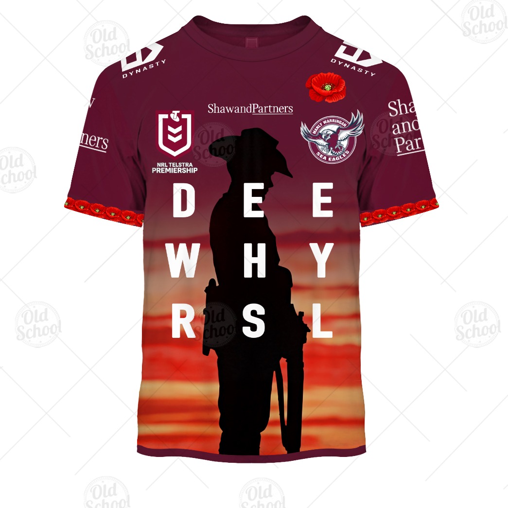 Manly Sea Eagles NRL 2023 Dynasty ANZAC Jersey Sizes S-7XL!