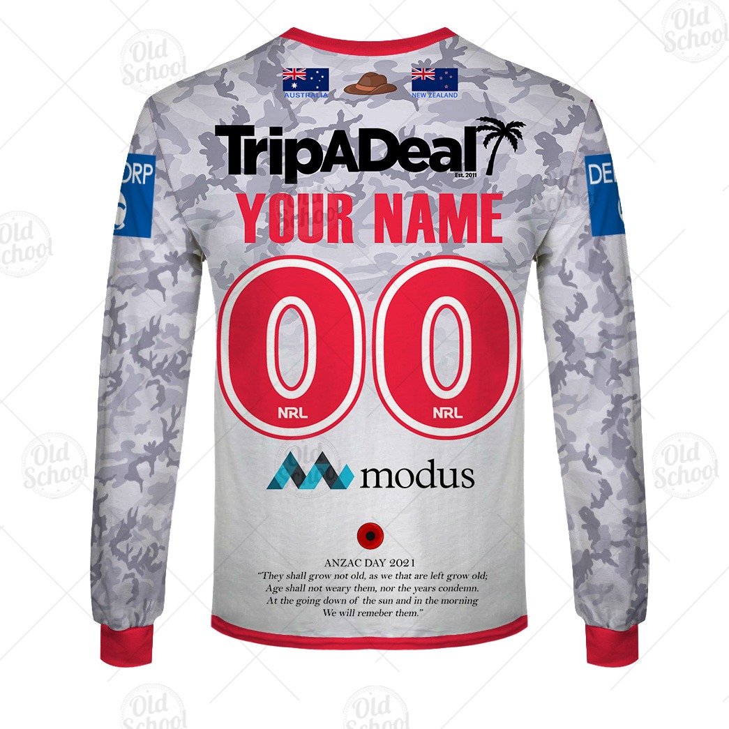 NRL Canberra Raiders Custom Name Number 2021 ANZAC Day Jersey T-Shirt