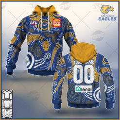 Custom- made AFL West Coast Eagles 2021 Authentic Indigenous Men Guernsey