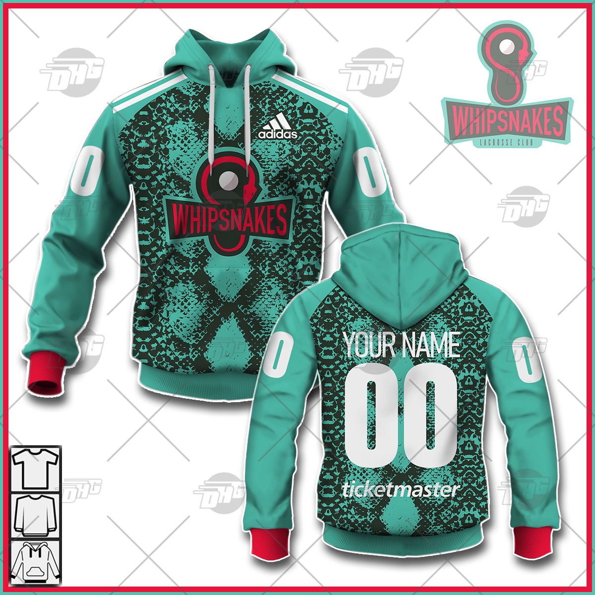 Customized PLL Whipsnakes Lacrosse Club 2021 Home Jersey