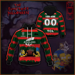 Personalise NRL South Sydney Rabbitohs x The Simpsons 2020 Halloween Jersey