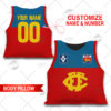 Personalised AFL Fitzroy Lions Vintage Body Pillow Best gift for fans
