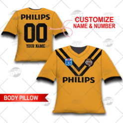 Personalised NRL Wests Tigers Vintage Body Pillow Best gift for fans