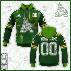 Personalized NHL Arizona Coyotes Jersey 2022 St. Patrick's Day Hoodie Shirt Long Sleeve