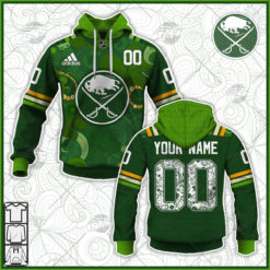 Personalized NHL Buffalo Sabres Jersey 2022 St. Patrick's Day Hoodie Shirt Long Sleeve
