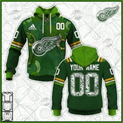 Personalized NHL Detroit Red Wings Jersey 2022 St. Patrick's Day Hoodie Shirt Long Sleeve