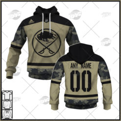 Personalized NHL Buffalo Sabres Camo Military Appreciation Team Authentic Custom Practice Jersey Hoodie