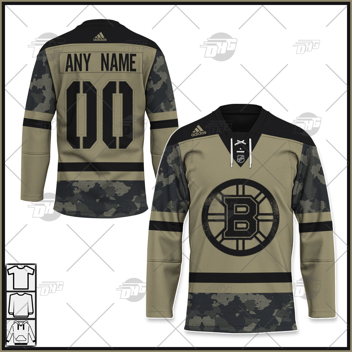 NHL Boston Bruins Special Camo Design For Veterans Day Hoodie