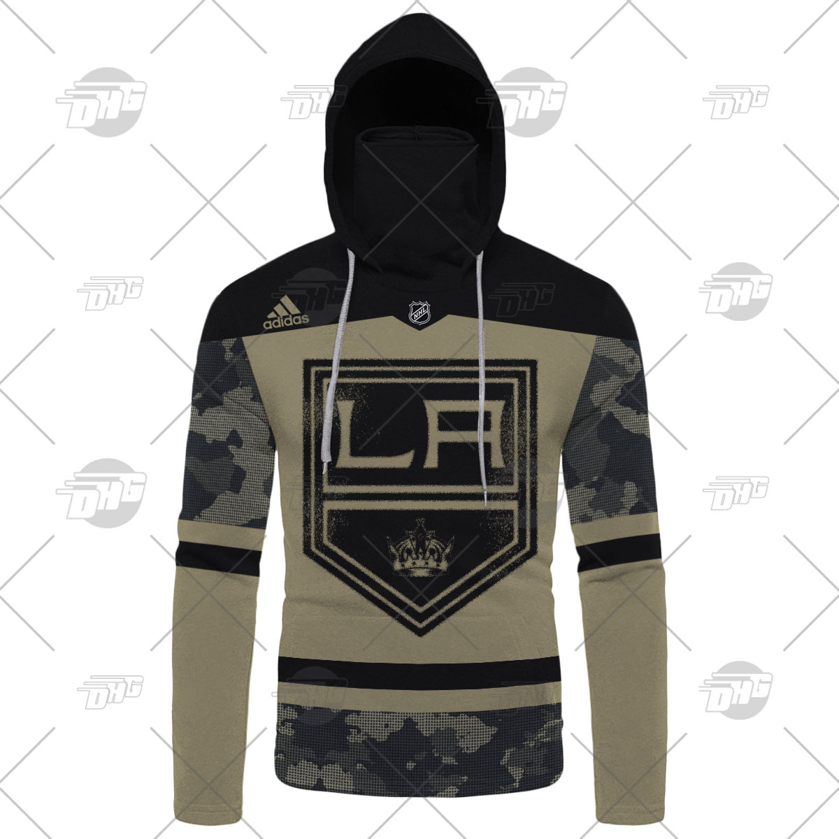 Personalized Los Angeles Kings Military Jersey Camo Oodie Blanket Hoodie