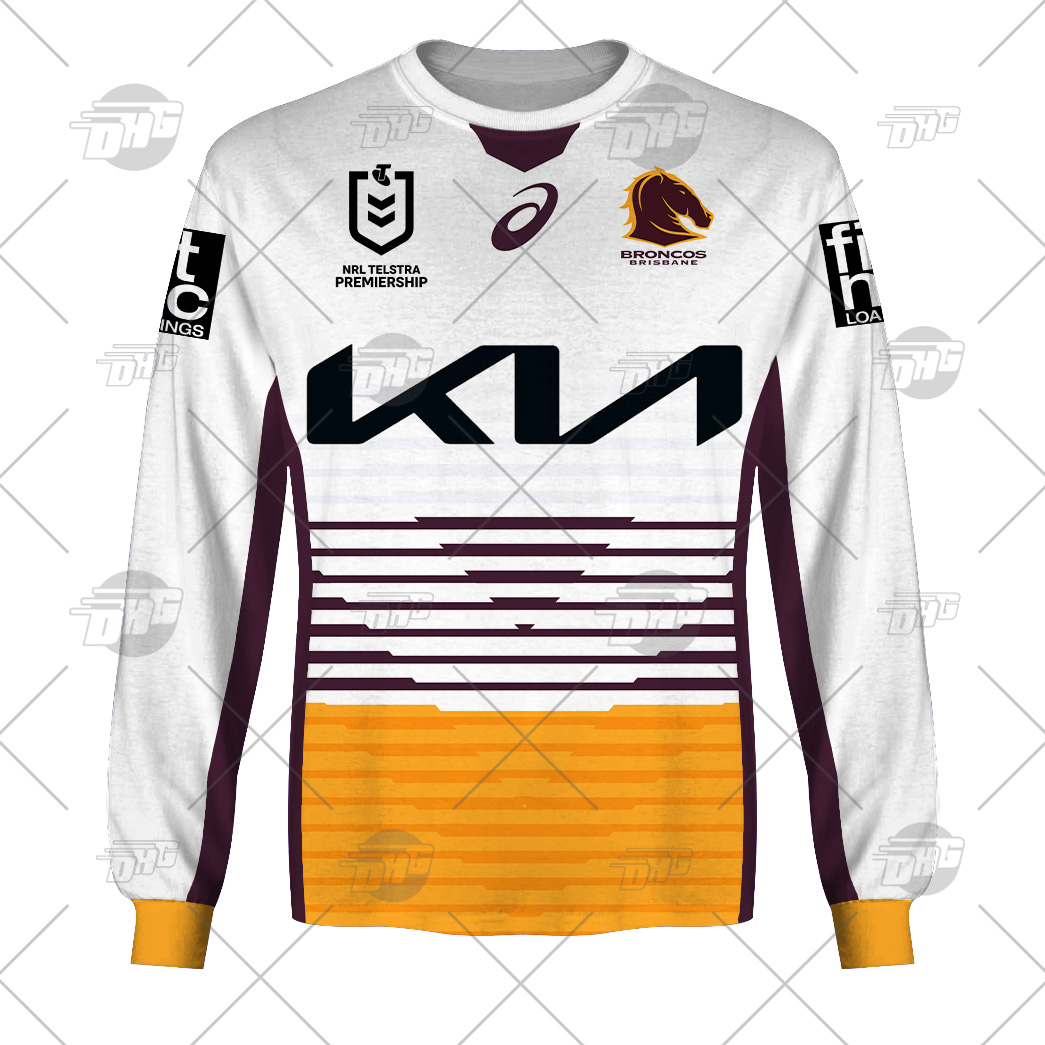 NRL Brisbane Broncos Custom Name Number 2022 Away Jersey T-Shirt