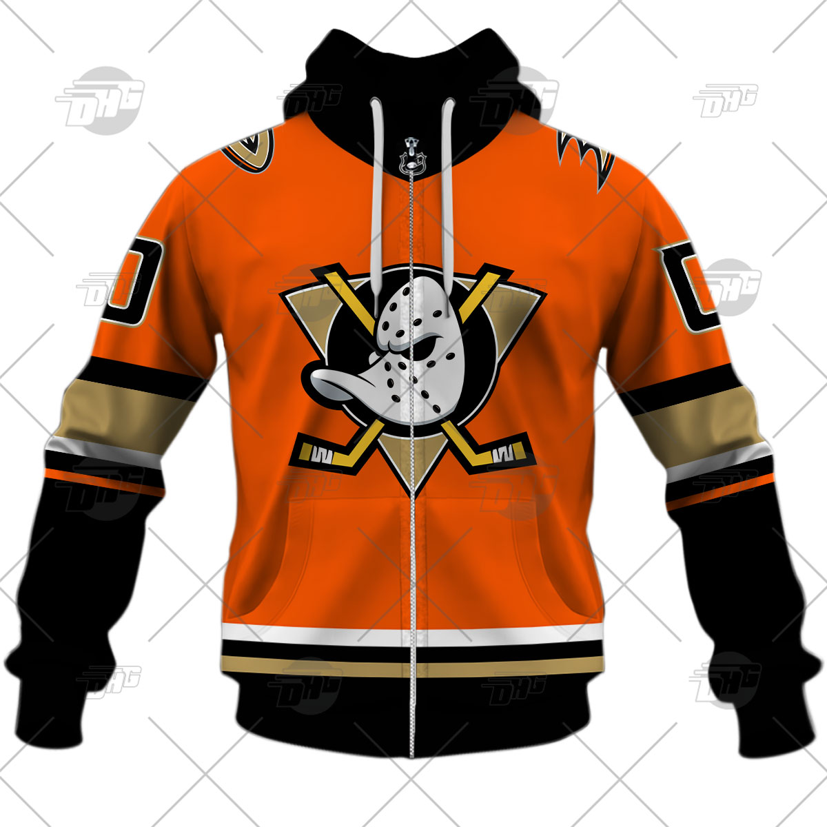 Personalized NHL Men's Anaheim Ducks 2022 Orange Alternate Jersey