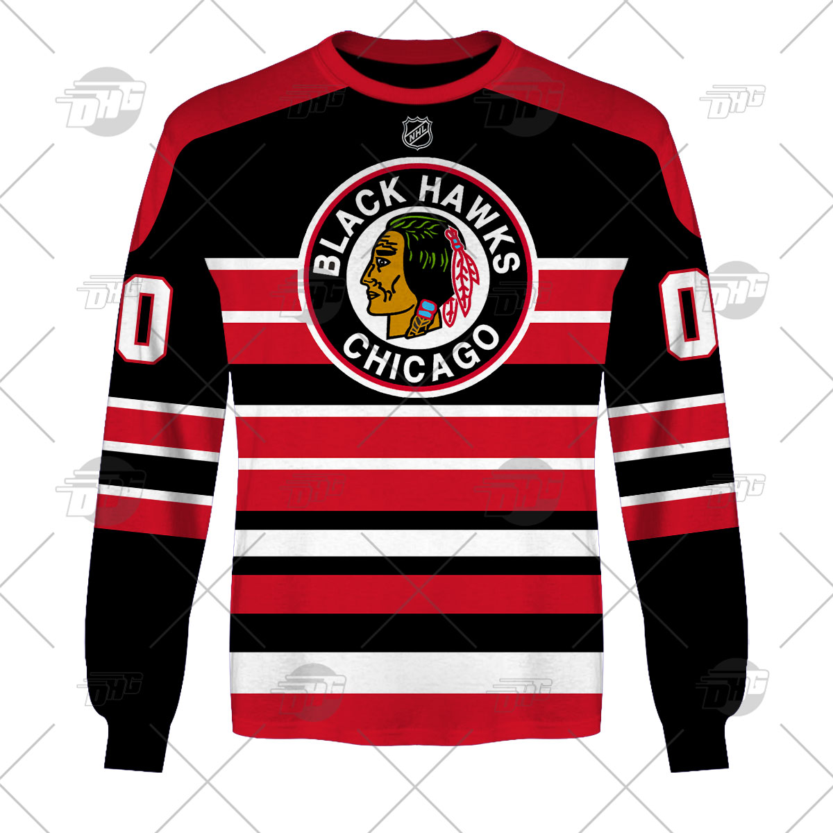 Chicago Blackhawks Fanatics Branded Premier Breakaway Heritage Blank Jersey  - Red/Black