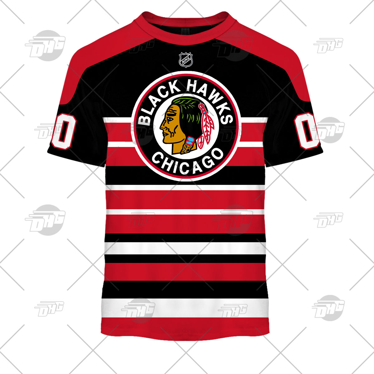 Men's Fanatics Branded Red/Black Chicago Blackhawks Premier Breakaway Heritage Blank Jersey