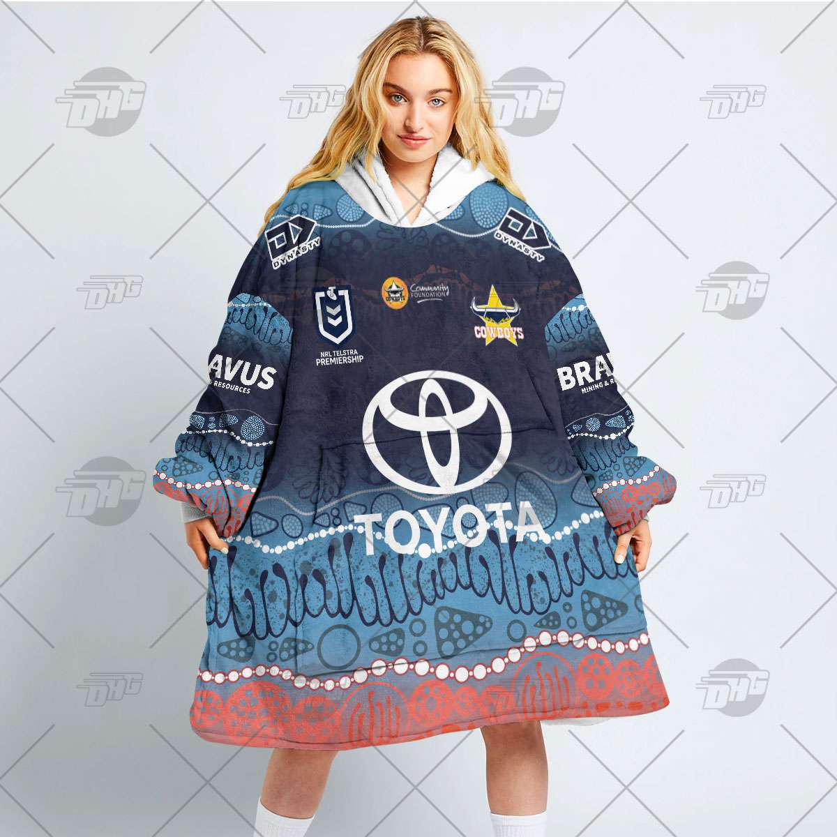 Personalised Vintage NRL North Queensland Cowboys retro jersey oodie blanket  hoodie snuggie hoodies – GearShop