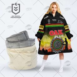 Personalised Indigenous Jersey NRL Penrith Panthers oodie blanket hoodie snuggie hoodies