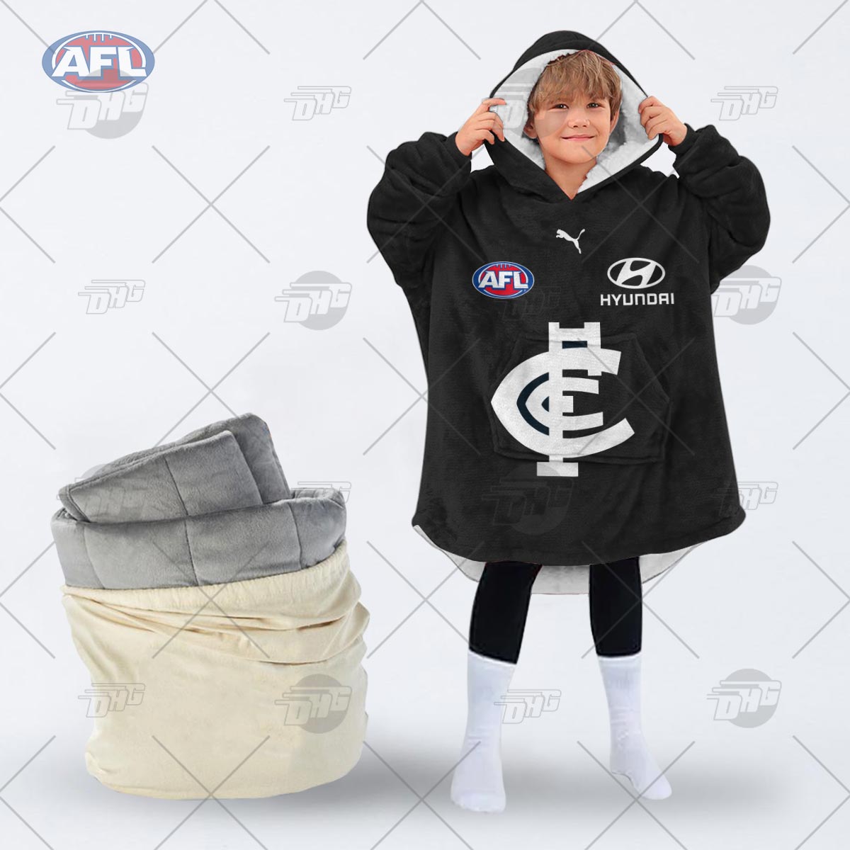 Carlton Blues AFL Personalized Blanket Hoodie - BTF Store