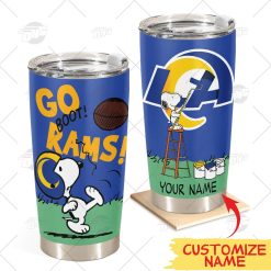 Personalize NFL Los Angeles Rams Tumbler Snoopy Stainless Steel Tumbler 20oz 30oz Best Gift