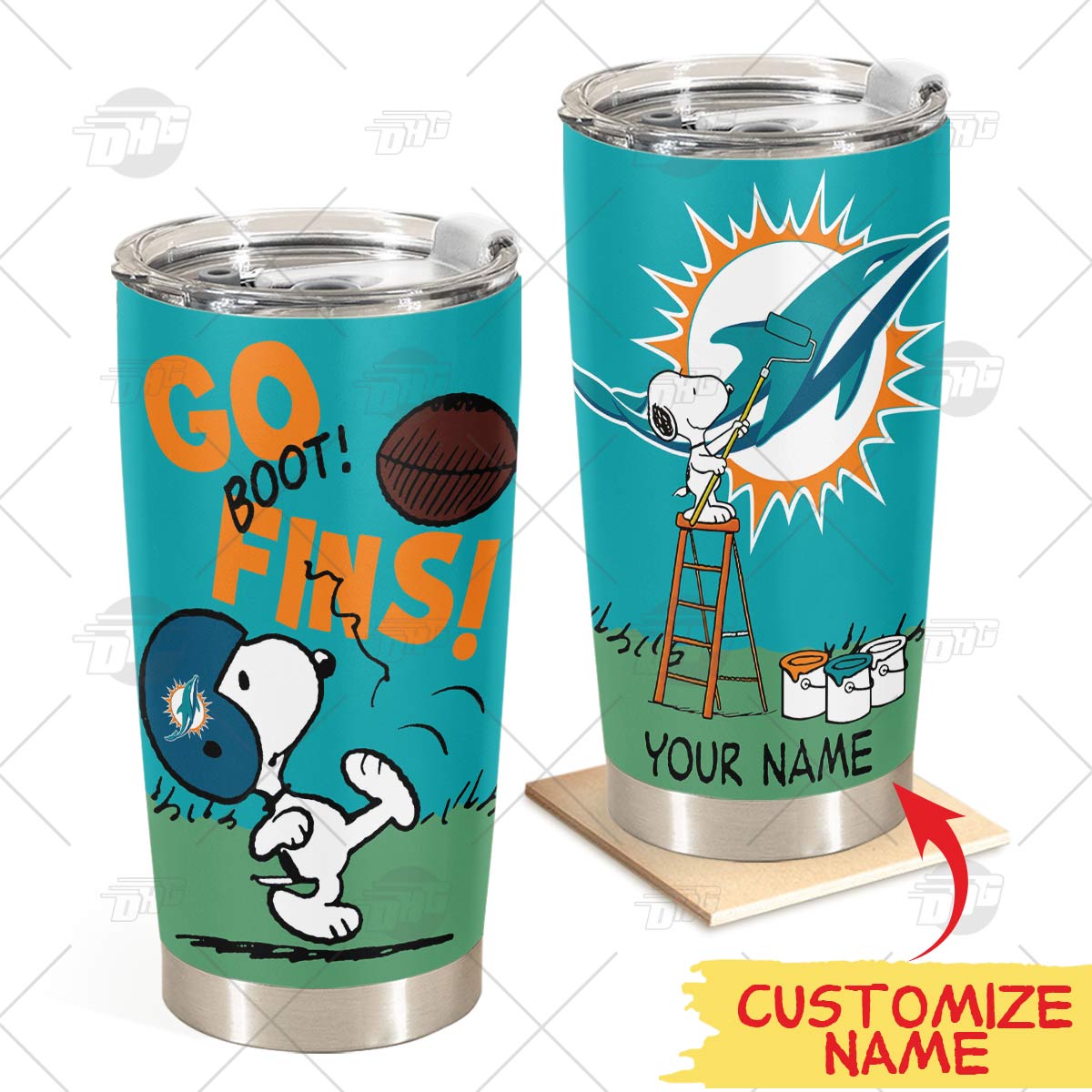 Miami Dolphins Glitter Tumbler Best-selling Snoopy Gifts For Miami