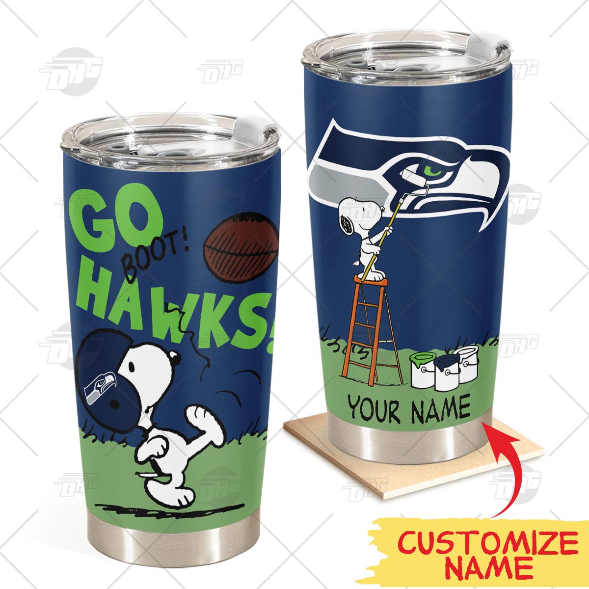 The best sellling] personalized name national football league seattle  seahawks tumbler