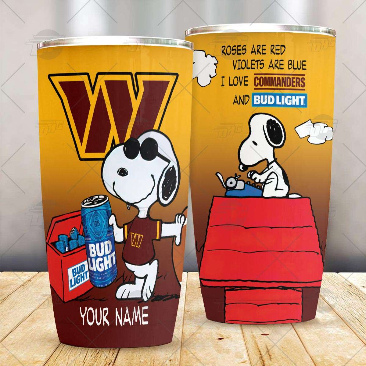 Custom Name San Francisco 49ers NFL Snoopy Tumbler