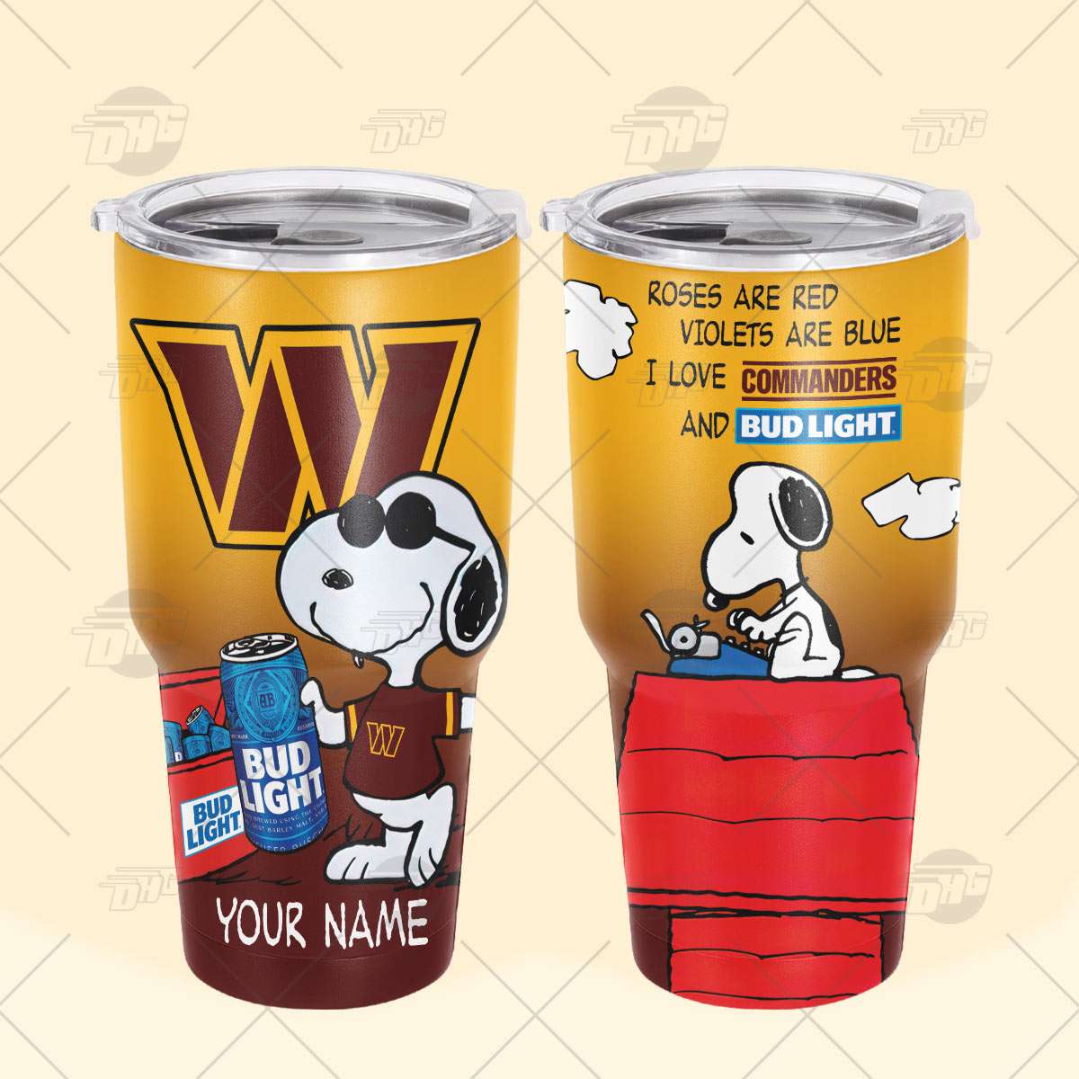 Personalized NFL Washington Commanders Tumbler Snoopy BUD LIGHT Beer Lover  Stainless Steel Tumbler 20oz 30oz - OldSchoolThings - Personalize Your Own  New & Retro Sports Jerseys, Hoodies, T Shirts