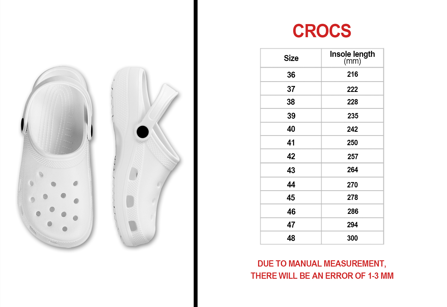 Crocs Sizechart
