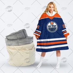 Personalized NHL Edmonton Oilers Royal oodie blanket hoodie snuggie hoodies