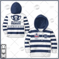 AFL Geelong Cats Premiers 2022 Hoodie Zip Long Shirt For KID