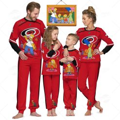 Personalized NHL Carolina Hurricanes Jersey ft. The Simpsons Pyjamas For Family Best Christmas Gift Custom Gift for Fans