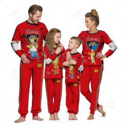 Personalized NHL Florida Panthers Jersey ft. The Simpsons Pyjamas For Family Best Christmas Gift Custom Gift for Fans